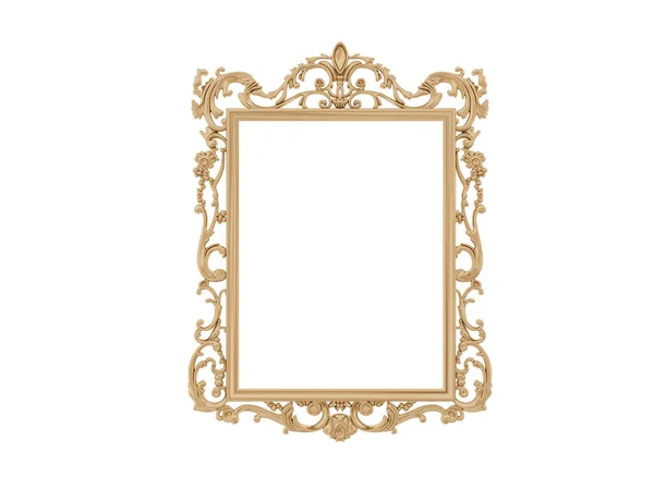 Moldura vintage dourada. Isola o espelho. Elemento retro design. reflexão física realista  . — Fotografia de Stock