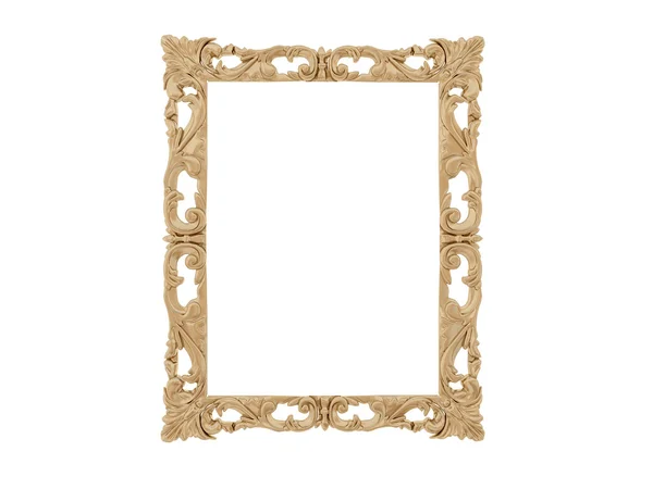 Moldura vintage dourada. Isola o espelho. Elemento retro design. reflexão física realista  . — Fotografia de Stock