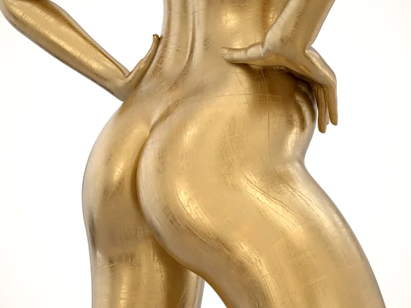 金色的性感女孩。金色雕像女性 — 图库照片