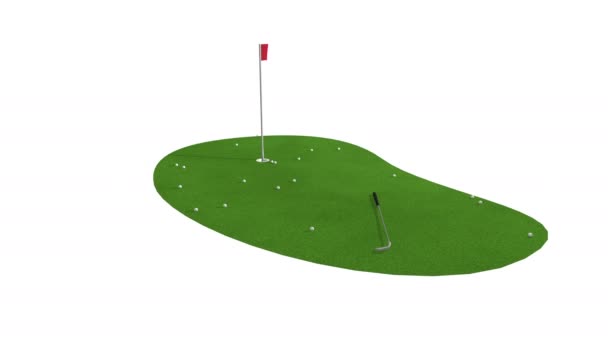 Grön golfbana animation. Golf-konceptet. isolera video — Stockvideo