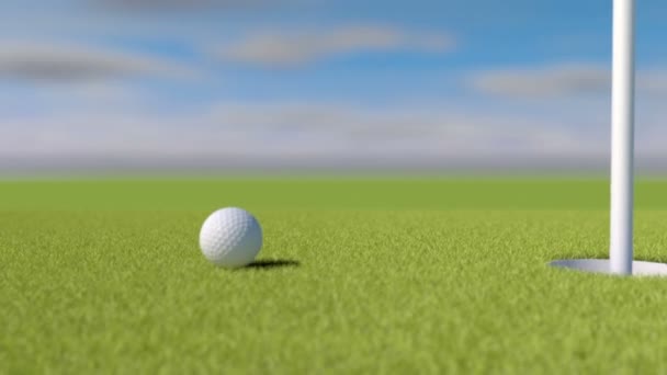 Golf. Animovaná ukázka golfový míček do díry. 3 v 1. video balení — Stock video