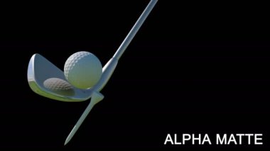 Ağır çekim Golf grev. Golf topu animasyon. Alfa mat
