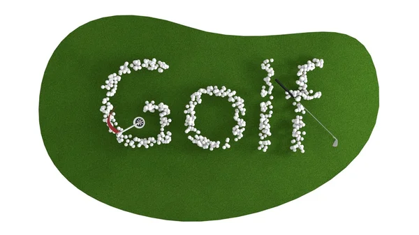 Green golf course animation. golf concept. isolate — Stock Photo, Image