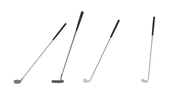 Golfklubber på hvit isolat – stockfoto
