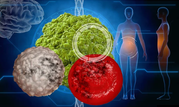 Virus, bacterias, microbios. concepto de anatomía médica con elementos hud — Foto de Stock