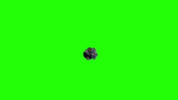 Летящий астероид, метеорит на Землю. зеленый экран — стоковое видео