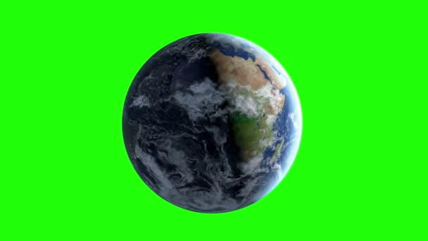 운 석, 소행성 지구 충돌 불 같은 분화구. 세상의 종말입니다. 녹색 스크린 영상 — 비디오
