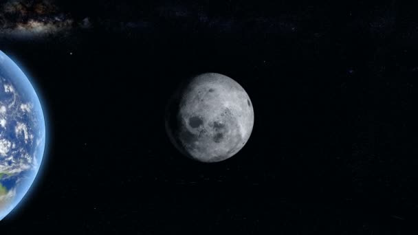 Солнечное затмение Солнца на Луне. Реалистичная 4K-анимация — стоковое видео
