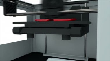 3d yazdırma aygıtını bir 3d metin oluşturma. Tüm süreç hız. Gerçekçi animasyon