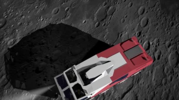 Hold csavargó a Holdon. hely expedíció. Valósághű 3D-s animáció. — Stock videók