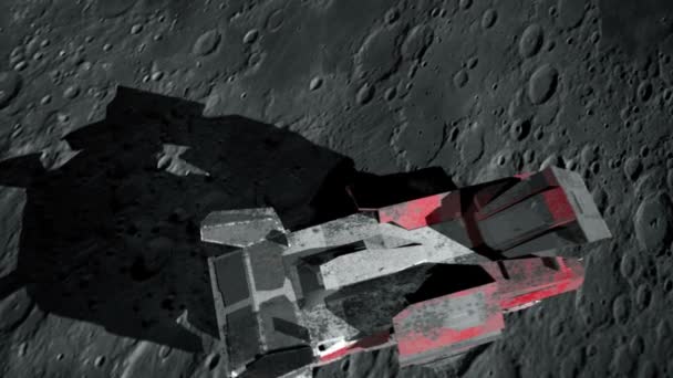 Um rover lunar na lua. expedição espacial. Animação 3D realista . — Vídeo de Stock