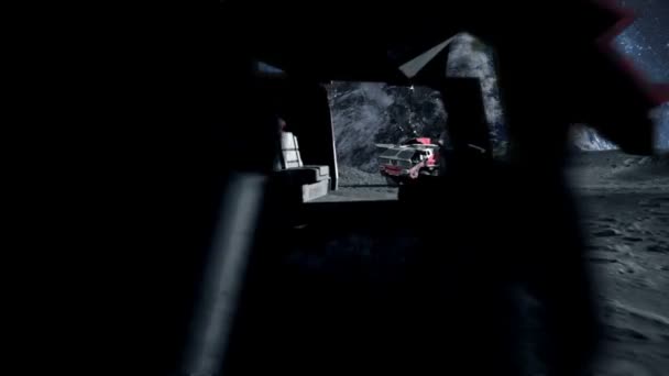 Luna Rover sulla luna. spedizione spaziale. Animazione realistica 3d . — Video Stock