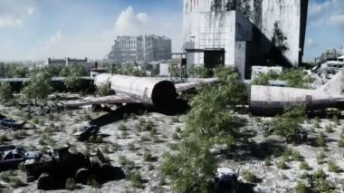 Apocalipse görünümü. Mahşer. Gerçekçi 4k animasyonu.