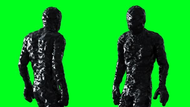 Petrolium, animation de personnage d'homme à l'huile. Isoler sur écran vert. — Video