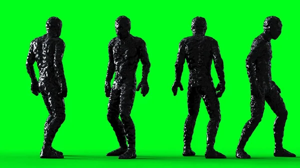 Petrolium, oil man character animation. Isolate on green screen. 3d rendering.