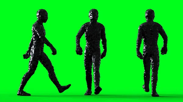 Petrolium, animación de personajes del hombre del aceite. Aislar en la pantalla verde. renderizado 3d. — Foto de Stock