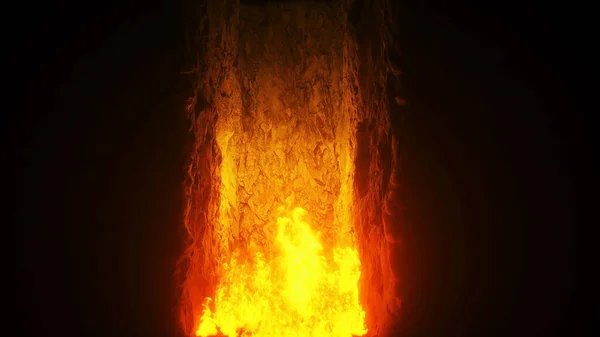 Puertas del infierno. fuego del infierno. Portal del Diablo. Pecador. Concepto religioso. renderizado 3d. — Foto de Stock