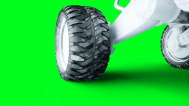 Gezgin yeşil ekranda izole edildi. Gerçekçi 4k animasyonu.