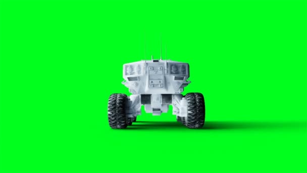 Rover isolat på grön skärm. Realistisk 4k-animation. — Stockvideo
