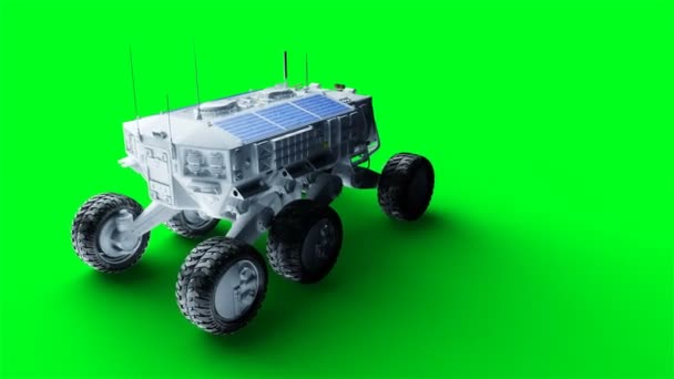 Rover isolat på grön skärm. Realistisk 4k-animation. — Stockvideo