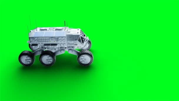 Rover isoleren op groen scherm. Realistische 4k animatie. — Stockvideo