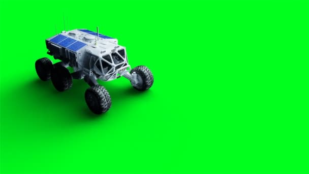 Rover isolat på grön skärm. Realistisk 4k-animation. — Stockvideo