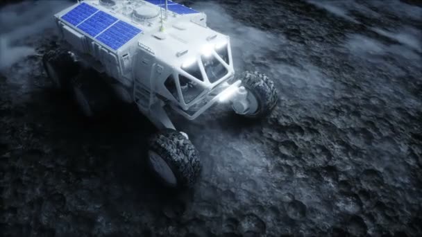 Rover op buitenaardse planeet. Mars oppervlak. Realistische 3D-animatie. — Stockvideo