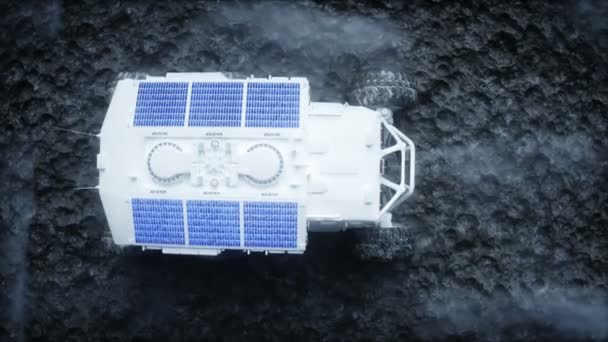 Rover op buitenaardse planeet. Mars oppervlak. Realistische 3D-animatie. — Stockvideo