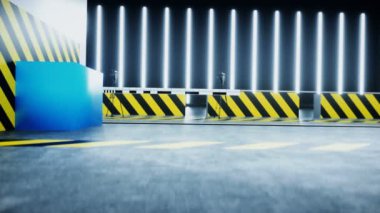 Standart 3 boyutlu araba kazası testi. Araba tahribatı. Gerçekçi 4k animasyonu.