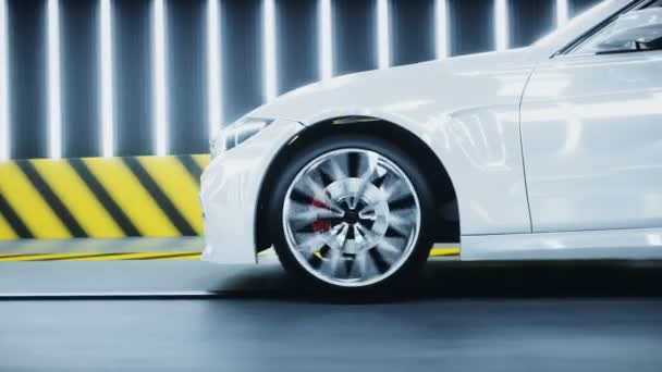 Generischer 3D-Auto-Crashtest. Autovernichtung. Realistische 4k-Animation. — Stockvideo