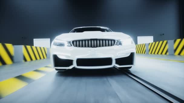 Generieke 3d auto-ongeluk test met mensen bestuurder. Auto vernietiging. Realistische 4k animatie. — Stockvideo