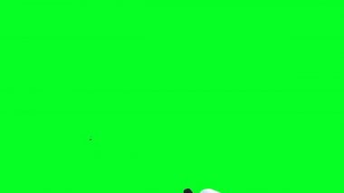 Fütürist bilim kurgu uçan araba. Gerçekçi 4k yeşil ekran animasyonu. İzole et.