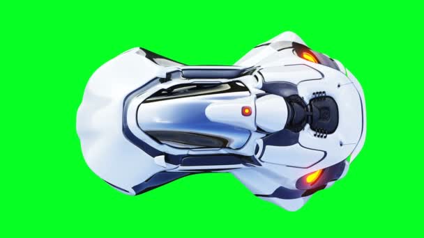 Futurista sci fi carro voador. Realista 4k animação tela verde. Isolar. — Vídeo de Stock