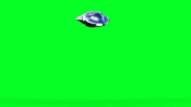 Fütürist bilim kurgu uçan araba. Gerçekçi 4k yeşil ekran animasyonu. İzole et