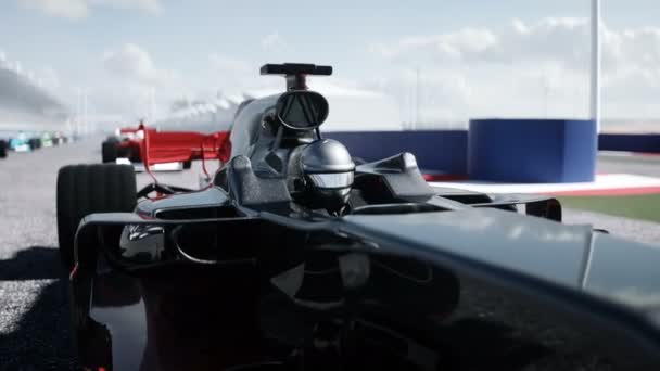 Racewagen en racer. Begin maar. Succes concept. Realistische 4K animatie. — Stockvideo