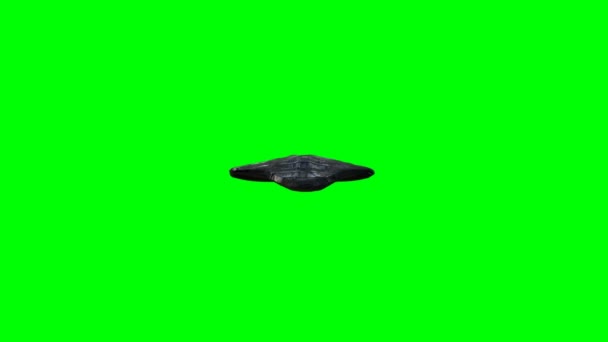 Una nave alienígena futurista aislada en pantalla verde. Animación realista 4k. — Vídeo de stock