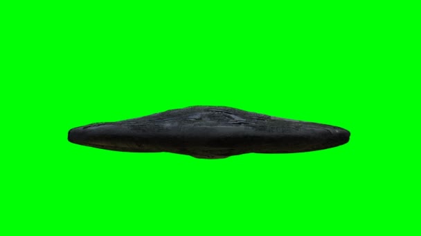 Futurisztikus idegen sci-fi hajó elkülönítve a zöld képernyőn. Realisztikus 4k animáció. — Stock videók