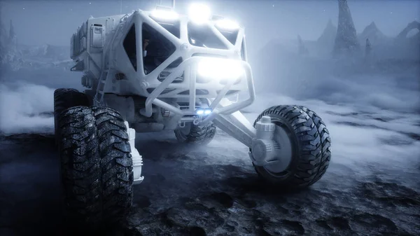 Rover en el planeta alienígena. Superficie Marte. renderizado 3d. — Foto de Stock