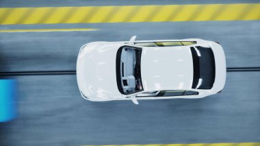 Standart 3 boyutlu araba kazası testi. Araba tahribatı. 3d oluşturma.