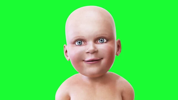 Funny speaking baby, children. 3d rendering. — Stock Photo, Image