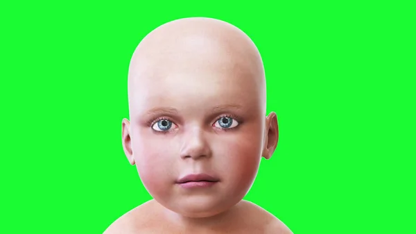 Bébé drôle, les enfants. Écran vert rendu 3d. — Photo