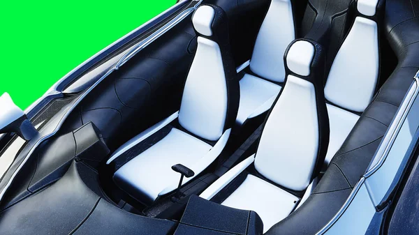 Auto volante fantascientifica futuristica, nave. schermo verde isolare. rendering 3d. — Foto Stock