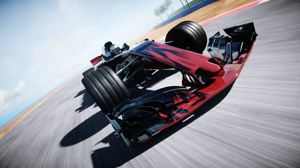 Auto de carreras. Conduce muy rápido. Concepto de éxito. renderizado 3d. —  Fotos de Stock