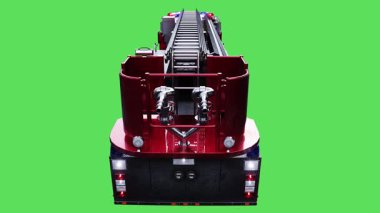 Hızlı giden bir ambulans. Araba gövdesinde gerçekçi dinamik yansımalar. Gerçekçi yanıp sönen ışıklar. 4K yeşil ekran izole et.