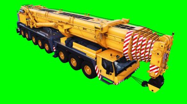 Mobil inşaat vinci. 3d oluşturma