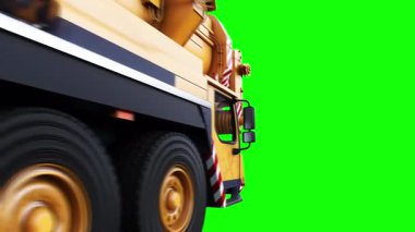 Taşınabilir bir vinç hareket ediyor. Dönme dolap. Yeşil ekran 4k izole et