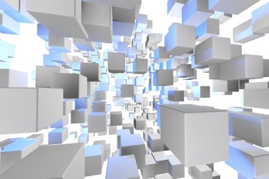 Soyut geometrik küpleri 3d render arka plan