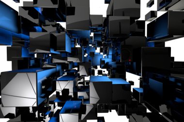 Soyut geometrik küpleri 3d render arka plan