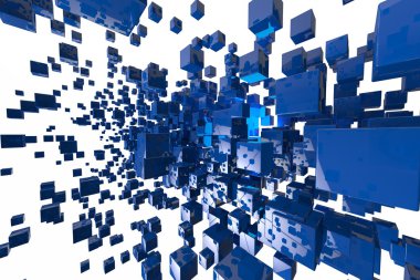 Soyut geometrik küpleri 3d render arka plan