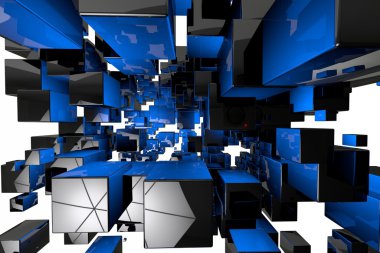 Soyut geometrik küpleri 3d render arka plan